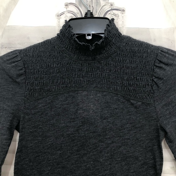 We the Free Free People Caroline Smocked Mock Neck Long Sleeve Knit Shirt XS - Picture 7 of 10